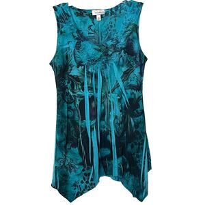 DRESSBARN ABOVE KNEE- MINI SLEEVELESS DRESS, WOMENS, M, BLUE TEAL GREEN PURPLE